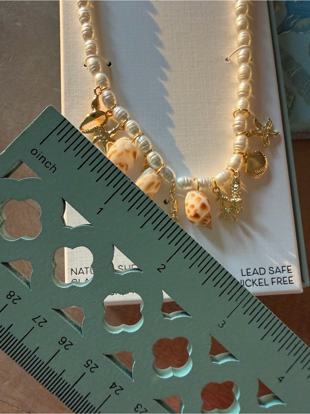 Piper·k Pearl Shell Charm Necklace in White and Gold - Picture 11 of 13